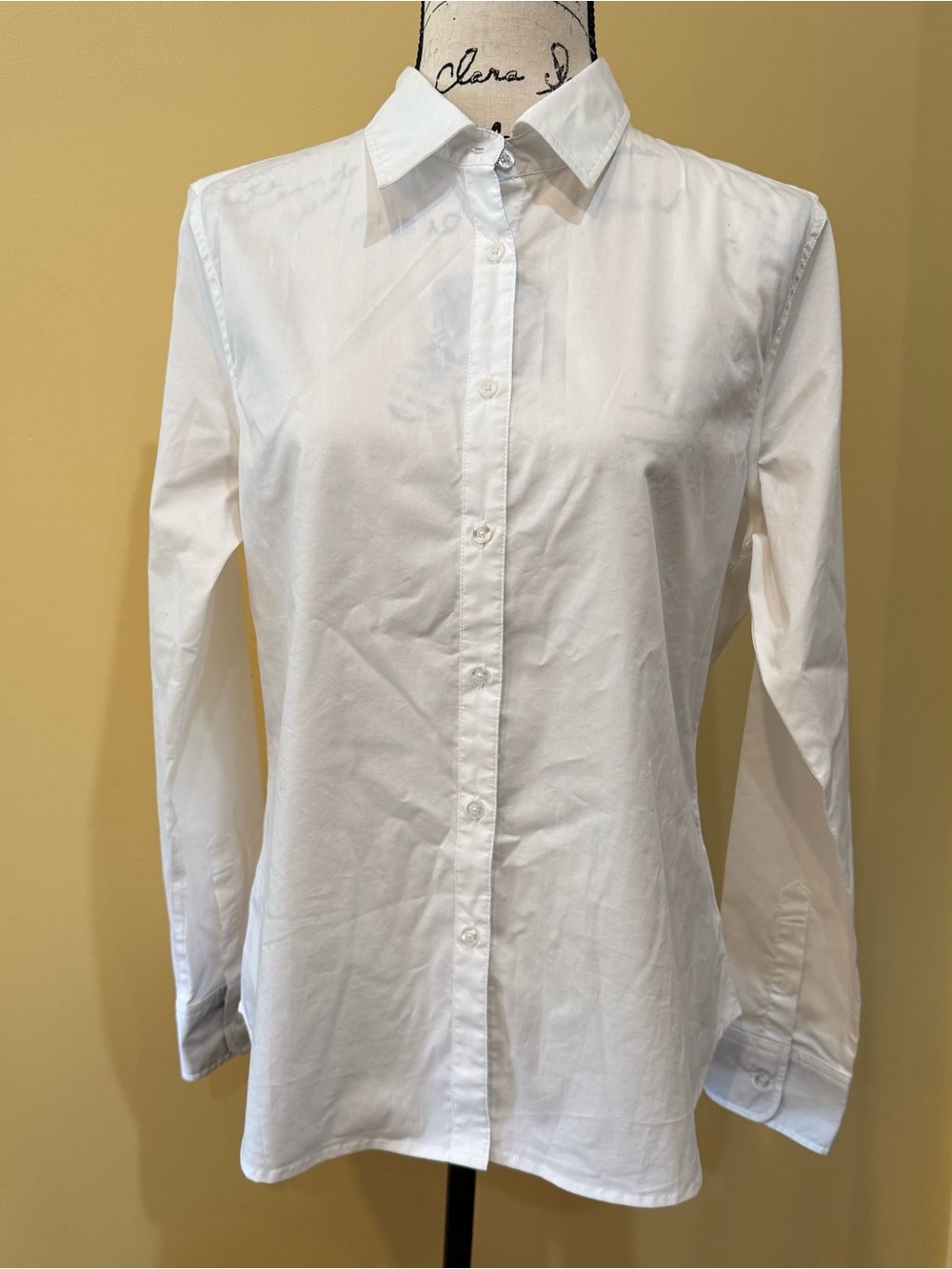 Chaps Classic White Button-Down Shirt for Women, M